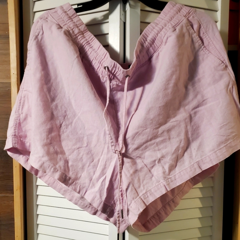 Gap Lilac Linen Draw String Shorts Sz Xxl
